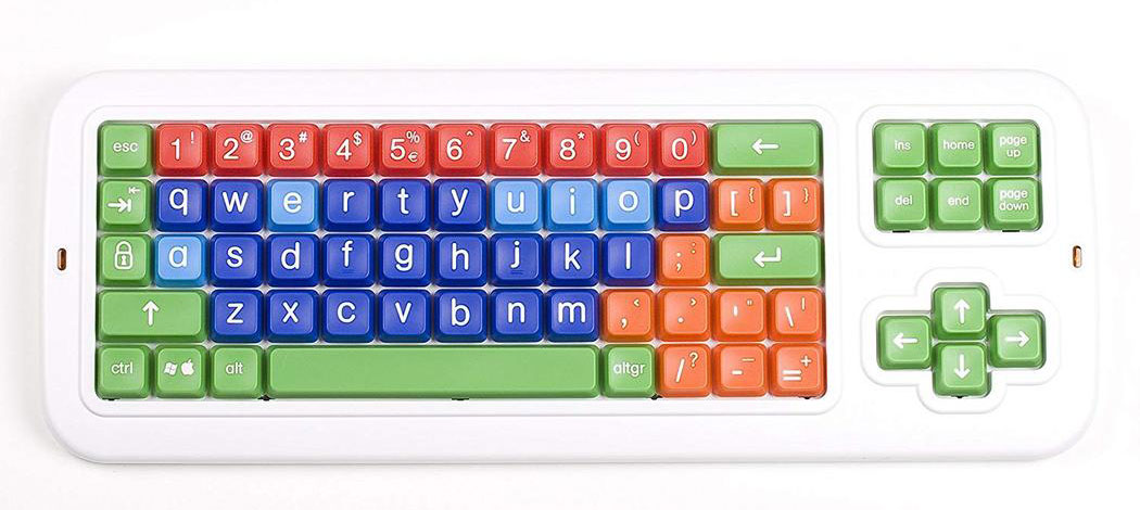 Clevy Large Print Mechanical and solid spill proof Color coded Keyboard