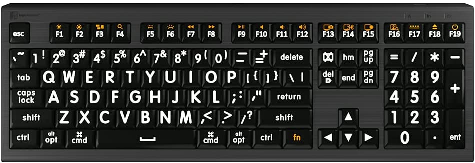 Logickeyboard LargePrint macOS- Astra 2 Backlit Keyboard shortcut keys
