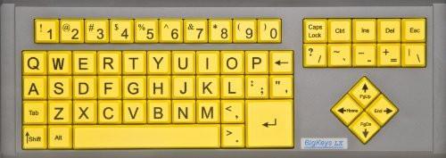 AbleNet BigKeys LX QWERTY Keyboard USB Wired (Yellow Keys with Black Jumbo Oversized Print Letters) (12000012 )