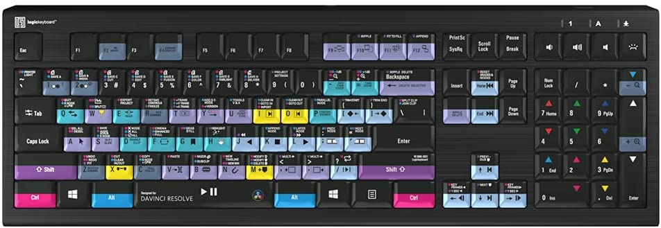 Logickeyboard Blackmagic Davinci Resolve Astra 2 Backlit Keyboard
