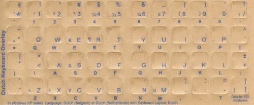 Language Dutch bilingual computer keyboard stickers