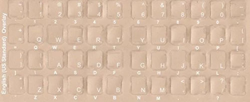 White Transparent Characters Black English Keyboard Overlays Stickers