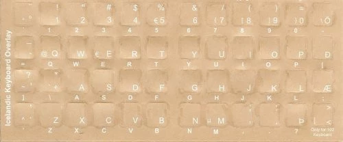 Icelandic Keyboard Computer Keyboard stickers - Labels - Overlays
