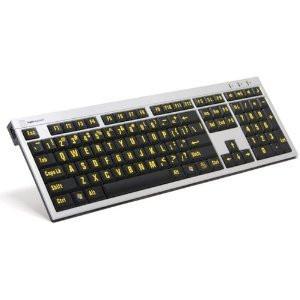 LogicKeyboard XLPrint PC Slim Line Keyboard Large Print,Yellow letters