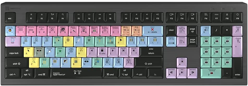 Apple Final Cut Pro X macOS Astra Backlit Logickeyboard usb Keyboard