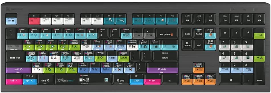 Logickeyboard Maya Mac OS Astra 2 Backlit usb black shortcut Keyboard
