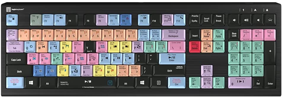 Magix Vegas Pro 16 Astra 2 Backlit black Keyboard Logickeyboard