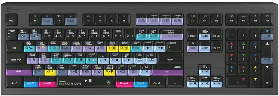 Logickeyboard Blackmagic Design Davinci Resolve Astra Backlit Keyboard