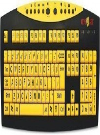 AbleNet Keys U See Large Print US English USB Wired Keyboard - Yellow Keys with Large Black (MAG0428)