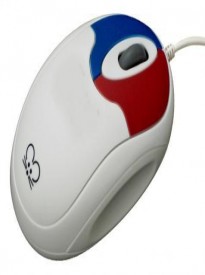 AbleNet Optical Tiny Mouse White- 3 Button Wired Scroll Wheel