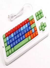 Clevy Color Coded French Computer Keyboard Uppercase White Lettering