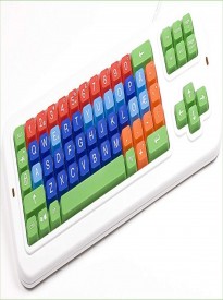 Clevy Color Coded Norwegian Large Print solid Spill proof Mechanical Computer Keyboard with Uppercase/Lowercase White Lettering - 102780