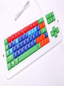 Clevy Color Coded Spanish Mechanical Large Print Computer Keyboard with Uppercase White Lettering - 102689