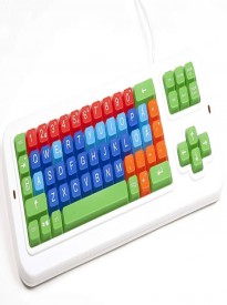 Clevy Swedish Color Coded Large Print solid Spill proof Mechanical Computer Keyboard with White Uppercase Lettering - 102690