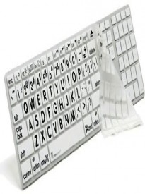 LogicKeyboard Apple Ultra Thin LogicSkin White Keyboard Cover with Black Large Print