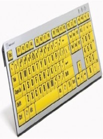 LogicKeyboard Large Print Black on Yellow - PC Slim Line Keyboard