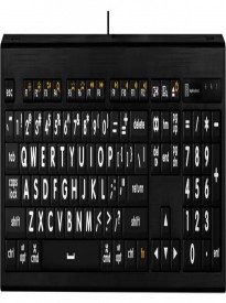 LogicKeyboard Large print White on Black Mac Backlit Astra USB Wired Keyboard For MAC #LKBU-LPWB-AMBH