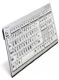 LogicKeyboard XL Print PC Slim Line Black on White Keyboard