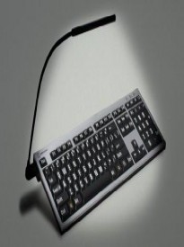 LogicKeyboard XL Print NERO PC Slim Line White on Black Keyboard For The Visually Impaired Plus LogicLight LED Keyboard Light via USB - LKBU-LPWB-BJPU-US