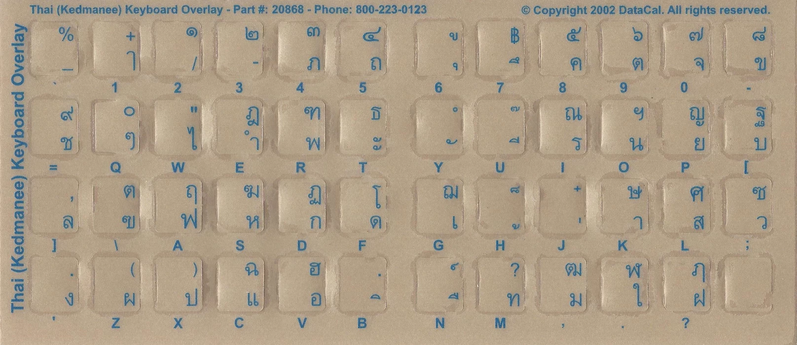 Thai Computer Keyboard Language Stickers - Labels - Overlays bilingual
