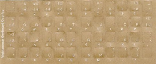 VIETNAMESE Keyboard Stickers White Letters for Dark Keyboards